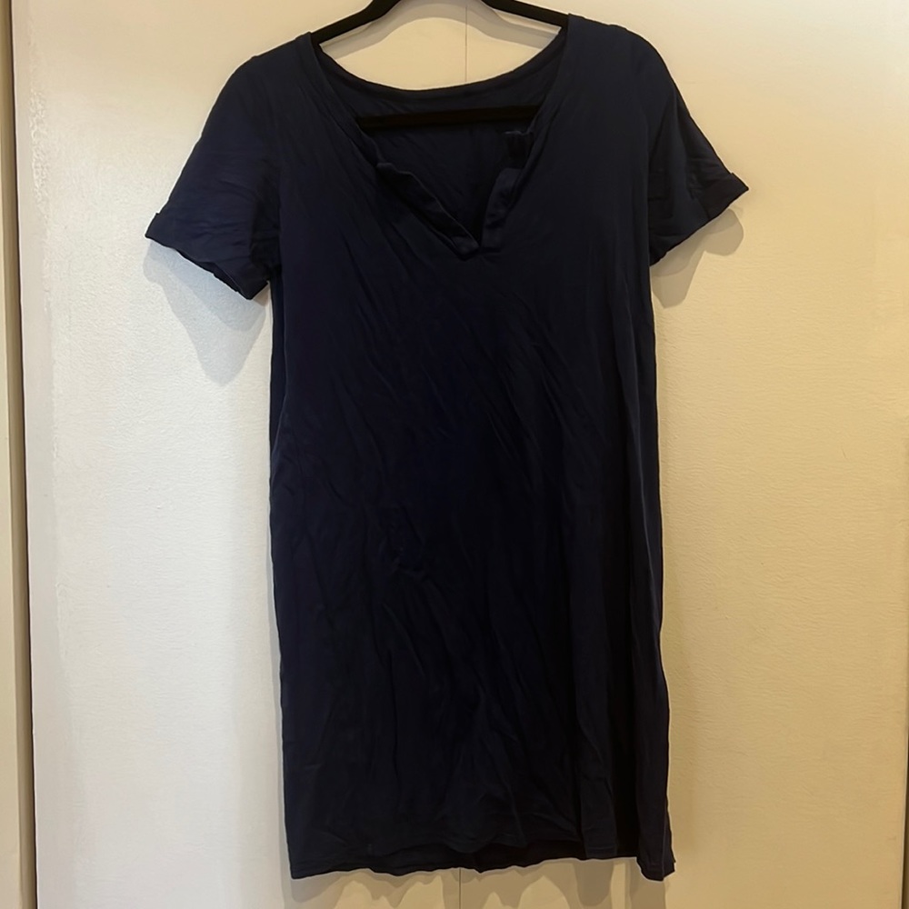 Splendid Navy Blue Short Sleeve T-Shirt Dress Sz M